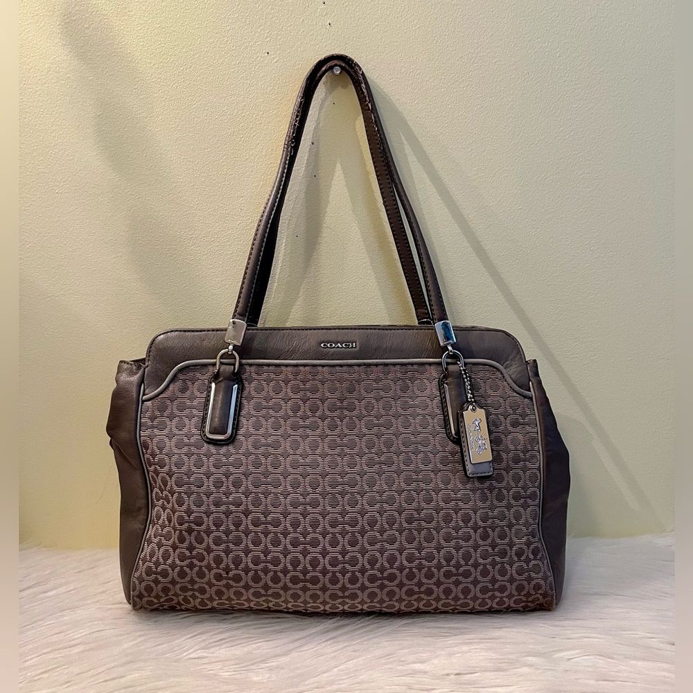 Coach Madison Needlepoint Kimberly Carryall Shoulder Bag